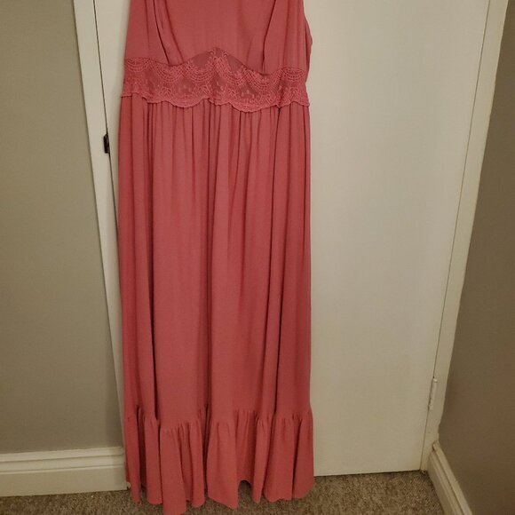 EUC Torrid Pink Maxi Dress with Sheer Lace Waist - Picture 7 of 7